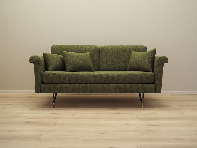 Image of Pakamera Sofa zielona, włoski design, lata 60, produkcja: Włochy
