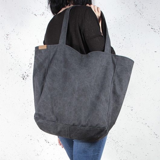 Image of Pakamera Lazy bag torba czarna na zamek / vegan / eco