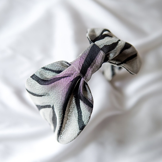 Image of Pakamera Opaska do włosów turbanka metaliczna zebra