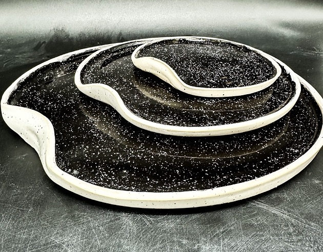 Image of Pakamera Manu Moon Stardust - zestaw 3 talerzy - Trojaczki