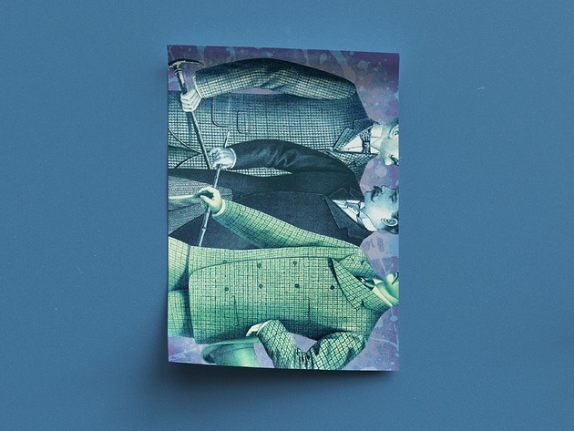 Image of Pakamera Kolaż / plakat dekoracyjny retro gentlemani horyzontalny