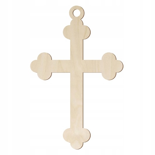Image of Pakamera KRZYŻYK Krzyż drewniany 10cm Z DZIURKĄ do breloka Zawieszka Scrapki 1SZT