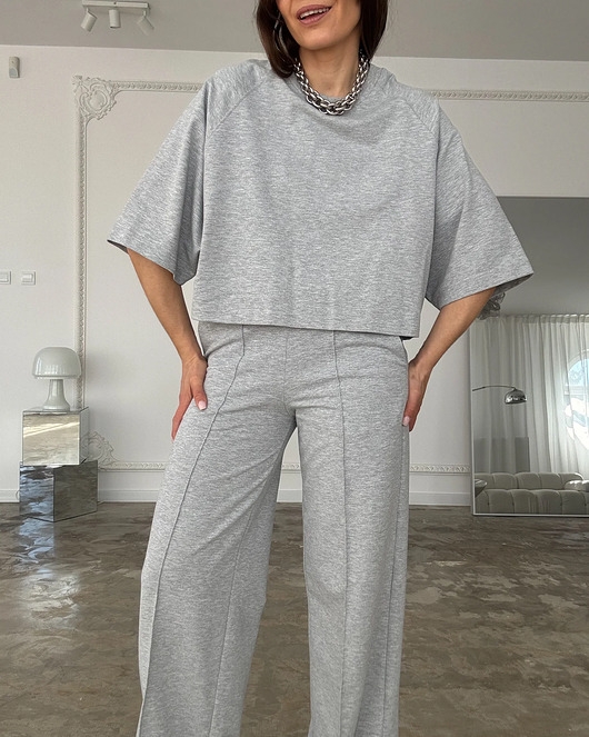 Image of Pakamera T-shirt short Chillout light grey crew neck