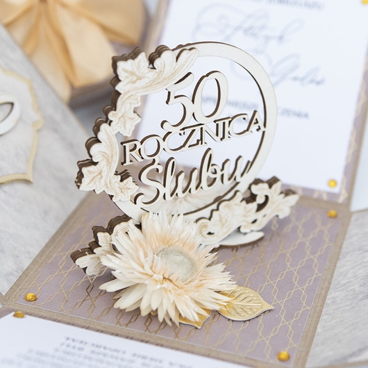 Image of Pakamera 50 rocznica ślubu, złote gody, exploding box, kartka 3d