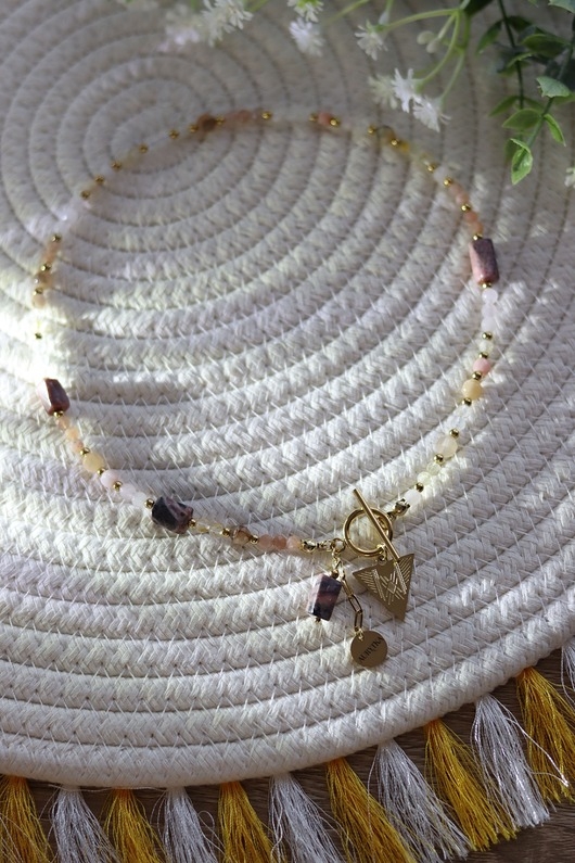 Image of Pakamera Naszyjnik Opal, Naszyjnik z Cytrynem, Naszyjnik Trójkąt