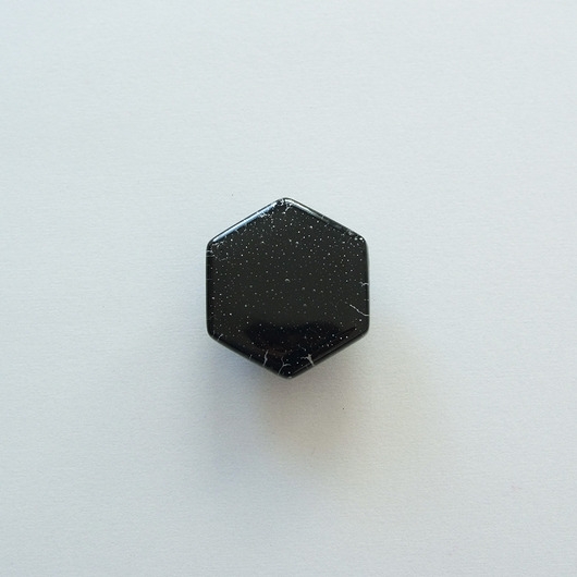 Image of Pakamera Czarna gałka do mebli sześciokątna, szklana Hexagon