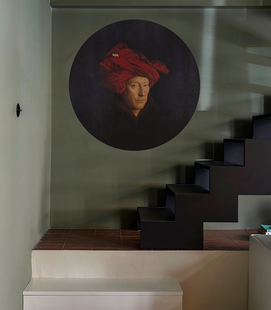 Image of Dots Van Eyck - samoprzylepna tapeta w kształcie koła