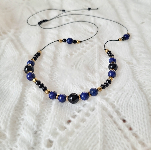 Image of Pakamera Naszyjnik- regulowana długość- z lapis lazuli