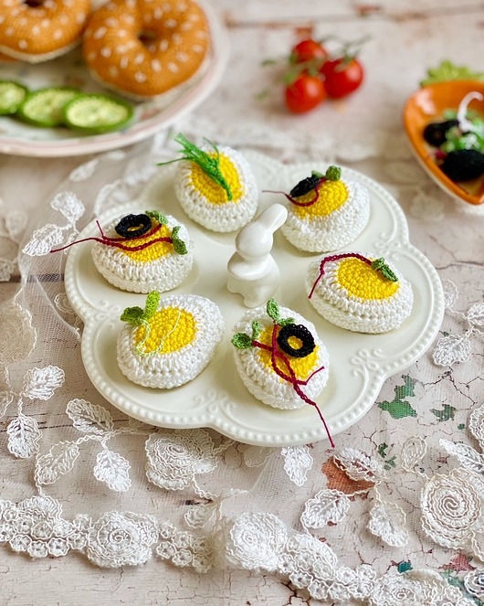 Image of Pakamera Szydełkowe połówki jajek