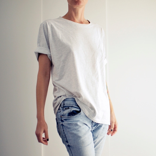 Image of Basic luźny tshirt oversize Jasnoszary