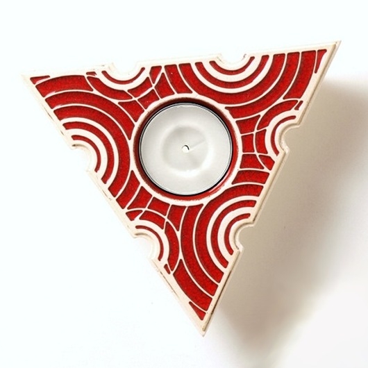 Image of Lampion trójkątny, czerwony