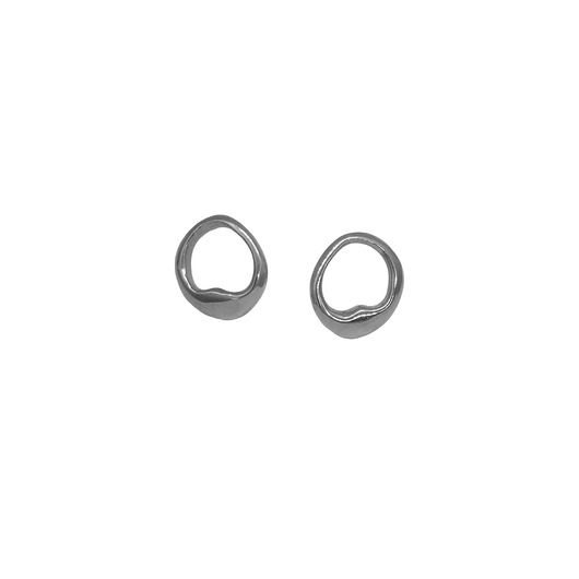 Image of Pakamera Kolczyki srebrne SMOOTH midi/ black earrings