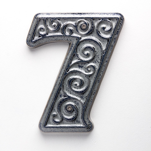 Image of Pakamera Numer domu, cyfra 7, srebrno-granatowa, do przykręcenia