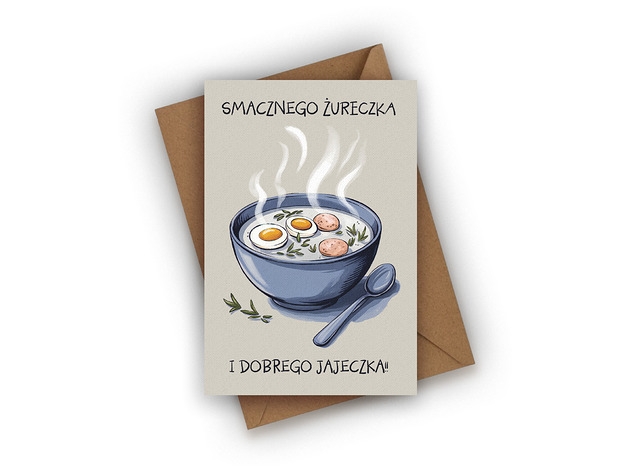Image of Pakamera Kartka wielkanocna- Smacznego żureczka i dobrego jajeczka!