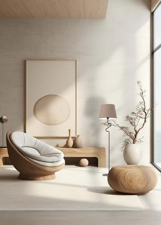Image of Pakamera Designerska lampa stojąca do salonu z abażurem FOGO
