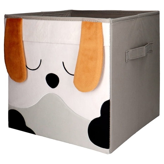 Image of Kosz pojemnik tekstylny składany pudełko na zabawki pies do regału Kallax