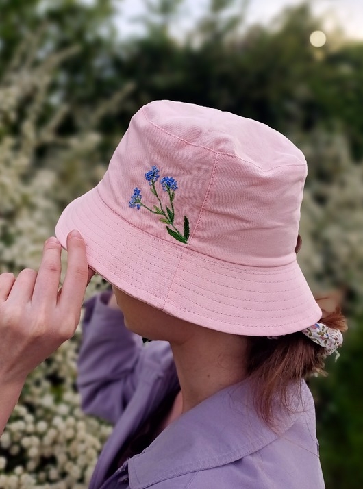 Image of Pakamera Czapka bucket niezapominajki