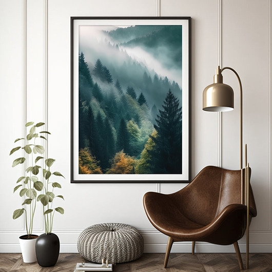 Image of Pakamera Plakat Cisza wśród leśnych mgieł