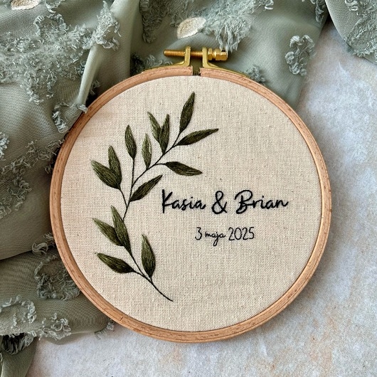 Image of Pakamera Pamiątka Ślubu haft ręczny personalizowany