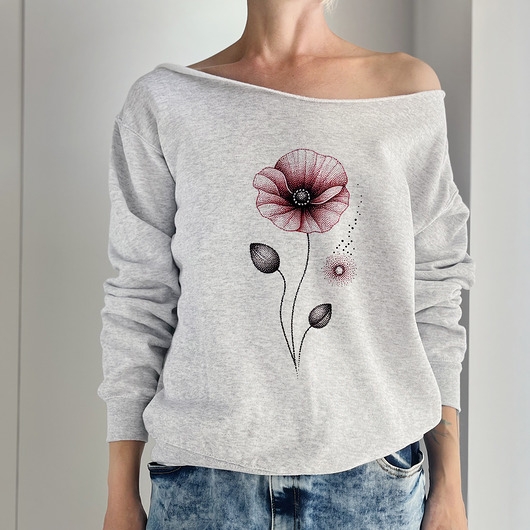 Image of Pakamera Mak dotwork Szara bluza cięta