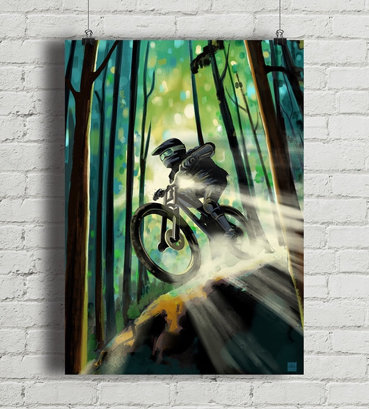 Image of Pakamera Forest biker - plakat rowerowy