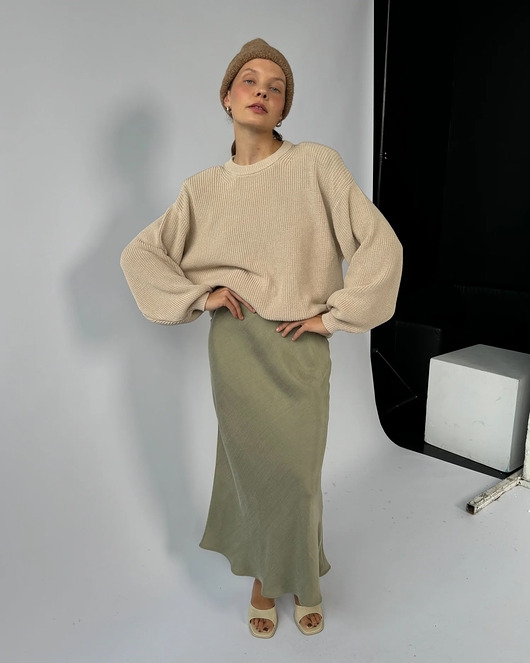 Image of Pakamera Spódnica Melody midi olive