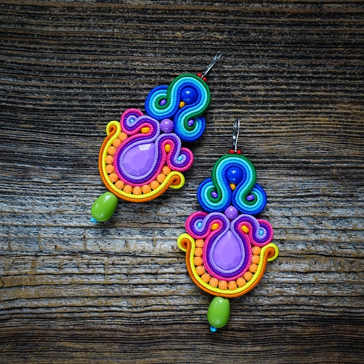Image of Pakamera Bardzo kolorowe kolczyki soutache