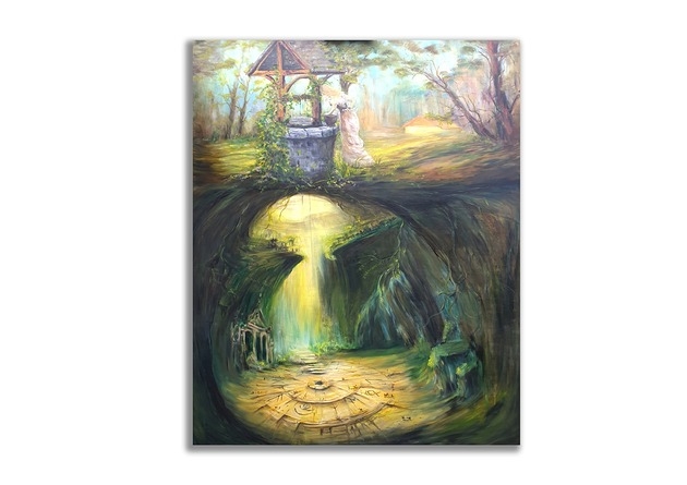 Image of OBRAZ OLEJNY RĘCZNIE MALOWANY 92X125 CM AUTORSKI ORYGINALNY RUNY DRZEWO