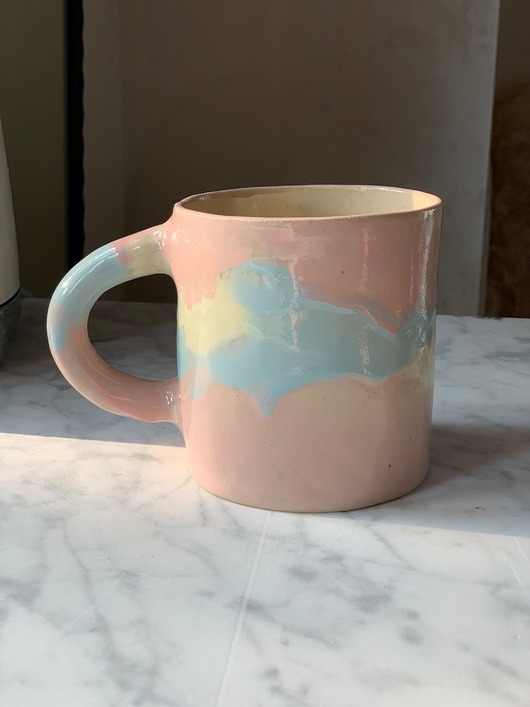 Image of Pakamera Duży Ceramiczny Kubek Handmade 420 ml Pastelowy
