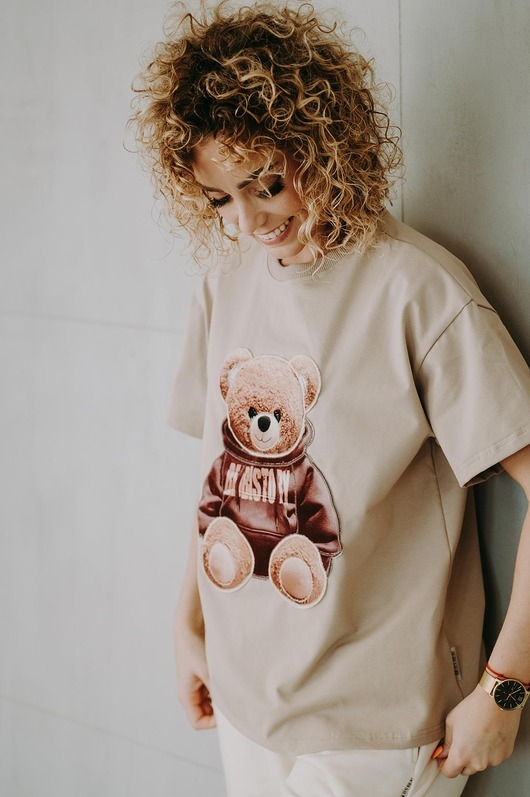 Image of Pakamera T-shirt oversize Biscuit Teddy dla mamy