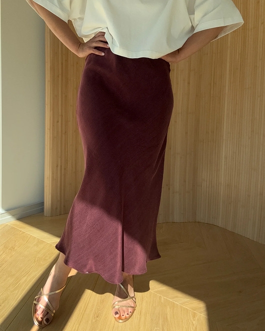 Image of Pakamera Spódnica Melody midi burgundy