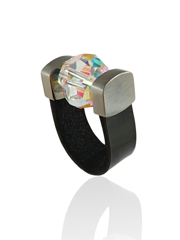 Image of Pakamera Crystal AB Ring in Rhutenium LIMITED