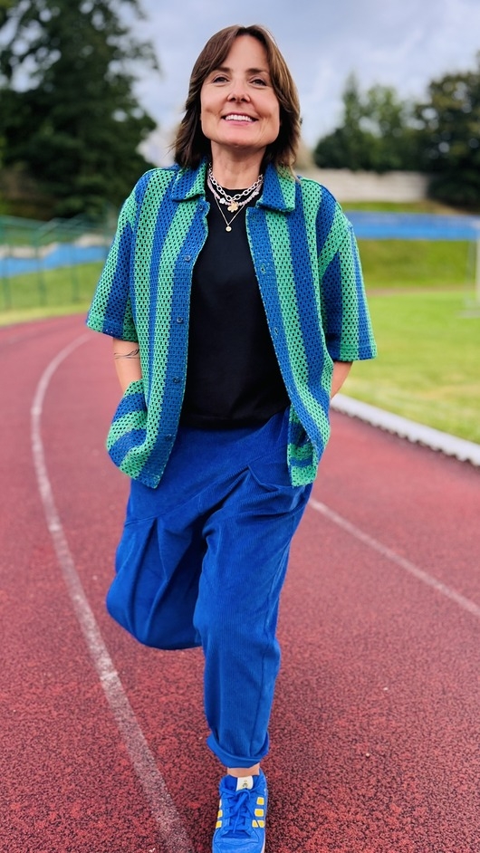Image of Pakamera Sztruksowe spodnie Baggy Kobalt