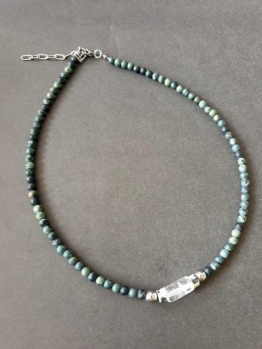 Image of Pakamera Naszyjnik choker ROOTS jaspis kambaba, kryształ górski, jaspis dalmatyński