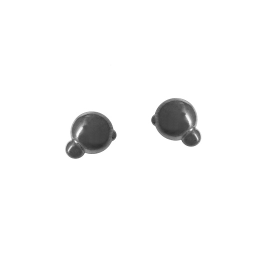 Image of Pakamera Kolczyki srebrne SPHERE mini / black earrings