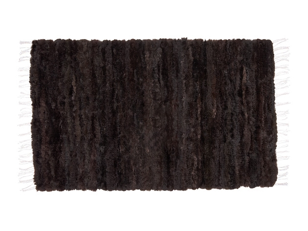 Image of Pakamera Dywan naturalny tkany handmade naturalna skóra owcza brązowy
