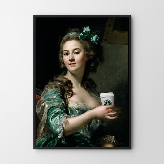 Image of Plakat Lady with coffee