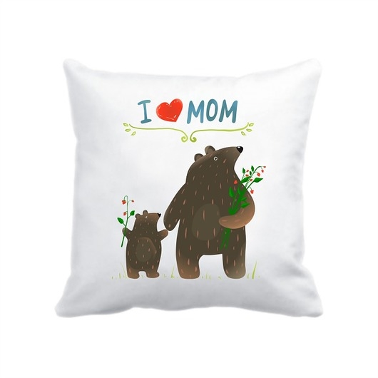 Image of Pakamera Leśna poduszka. I love Mom, misie