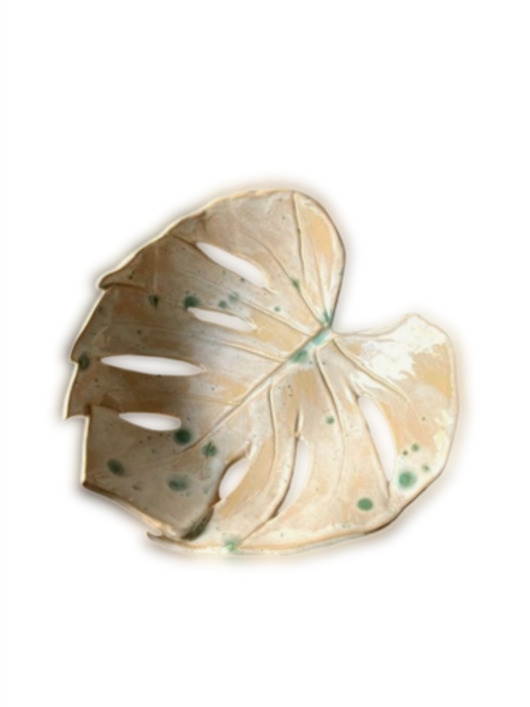 Image of ceramiczna miska liść monstery