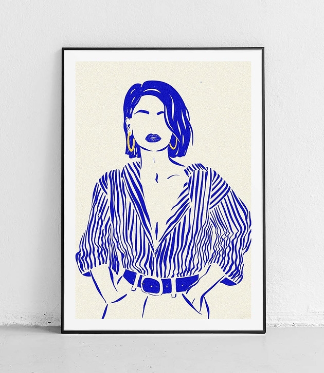 Image of Pakamera Plakat Kobieta w Pasiastym Żakiecie