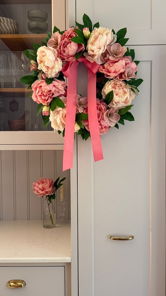 Image of Pakamera SZTUCZNY Wianek PEONIE na drzwi - ok.50cm