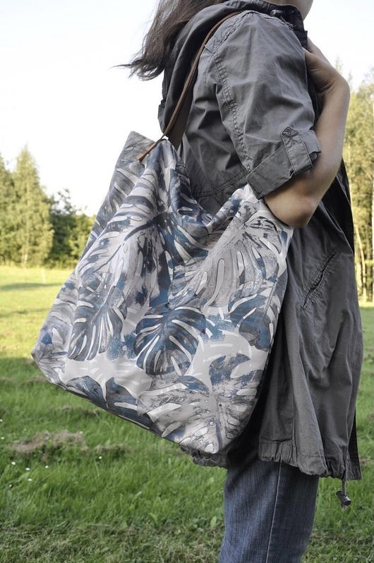 Image of Pakamera Torba tote XXL - print, monstera