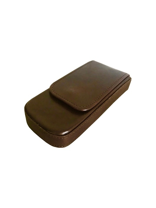 Image of Pakamera Etui na 3 pióra długopisy ciemny brąz