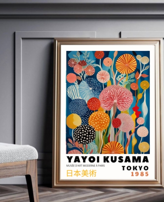 Image of Pakamera PLAKAT dekoracyjny abstrakcyjne kwiaty Yayoi Kusama, poster