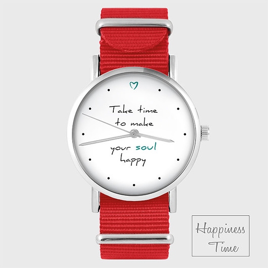 Image of Pakamera Zegarek - Make your soul happy - czerwony