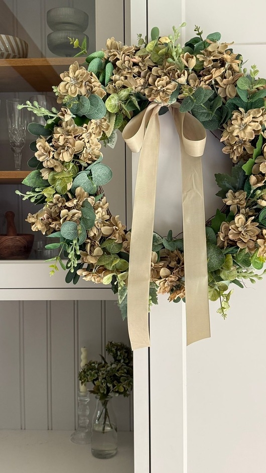Image of Pakamera SZTUCZNY karmelowy Wianek na drzwi ok.48cm