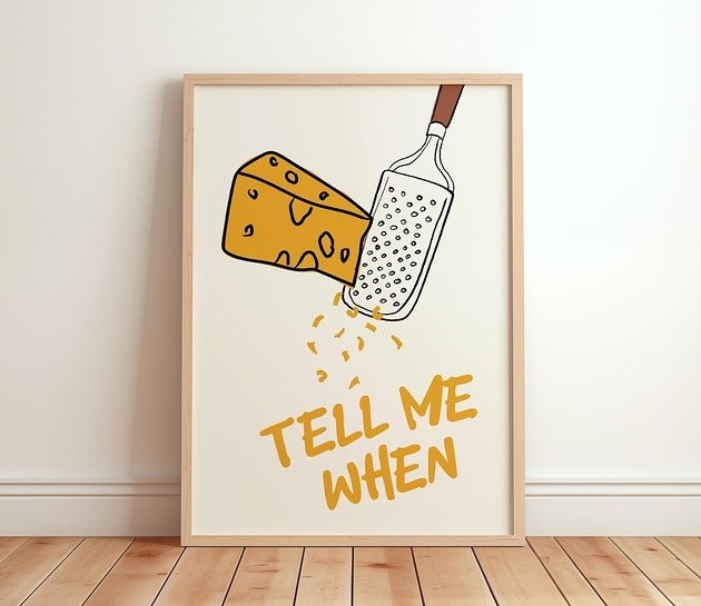 Image of Pakamera Grafika z serem i napisem TELL ME WHEN SER