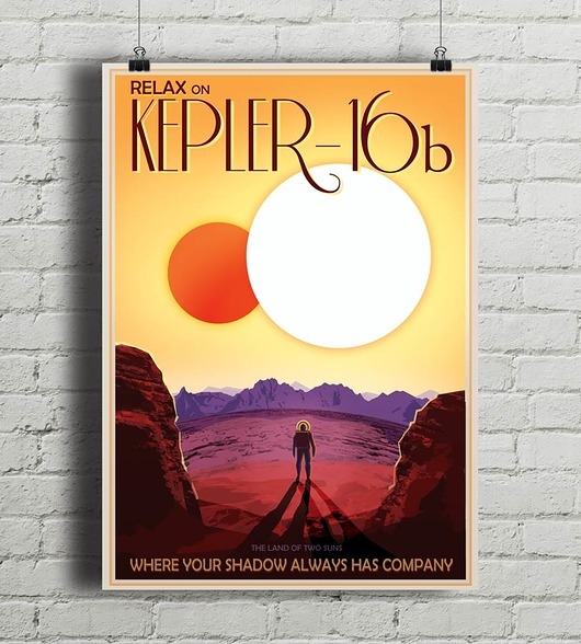 Image of Pakamera Planeta Kepler 16b - vintage plakat