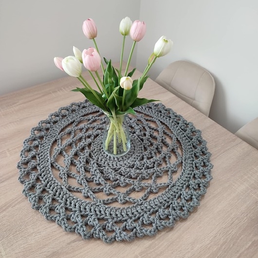 Image of Pakamera Serweta szydełkowa ze sznurka bawełnianego 60cm