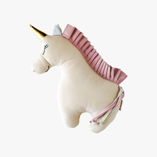 Image of Pakamera Jednorożec UNICORN poduszka - beżowy z różową grzywą
